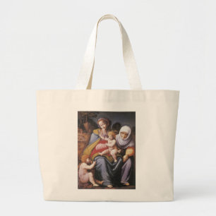 The Virgin and Child with St Elizabeth Large Tote Bag