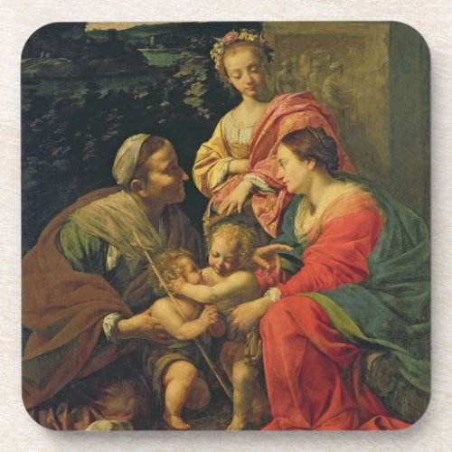 The Virgin and Child with St Elizabeth the Infan Drink Coaster