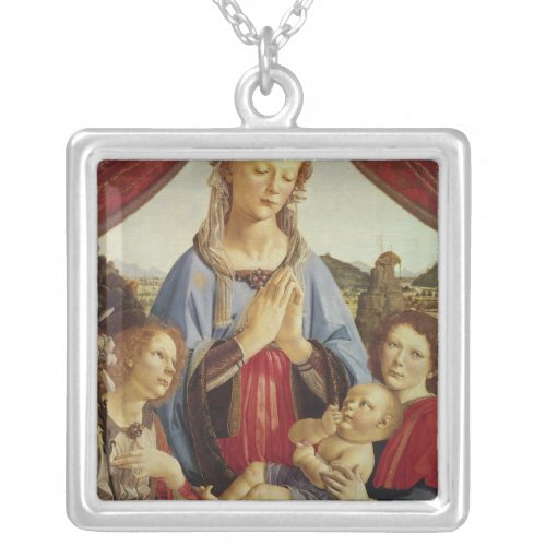 The Virgin and Child with Two Angels c1470s Silver Plated Necklace