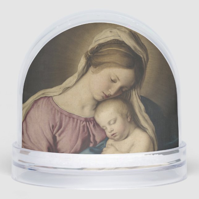 The Virgin and Infant by Giovanni Battista Salvi  Snow Globe (Front)