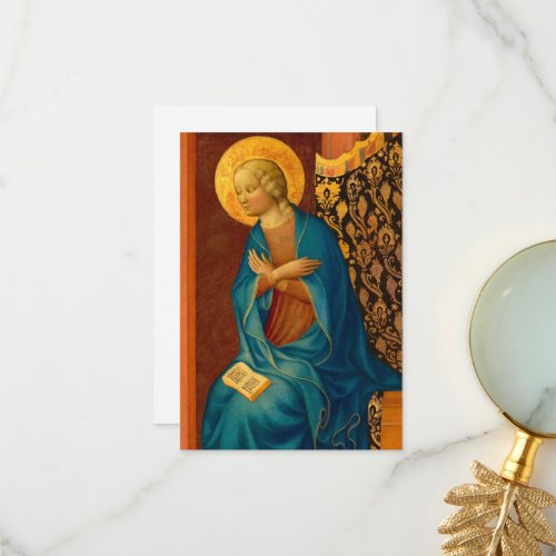 The Virgin Annunciate by Masolino da Panicale Thank You Card