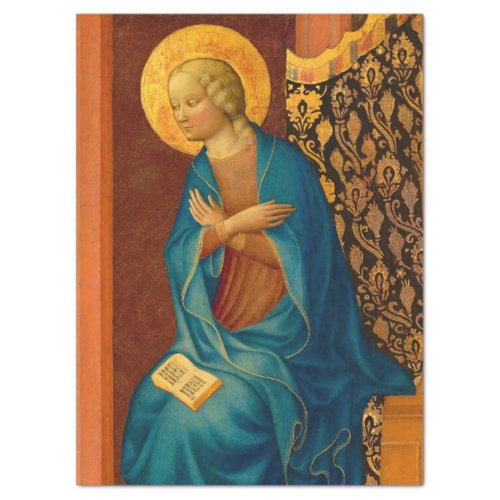 The Virgin Annunciate by Masolino da Panicale Tissue Paper