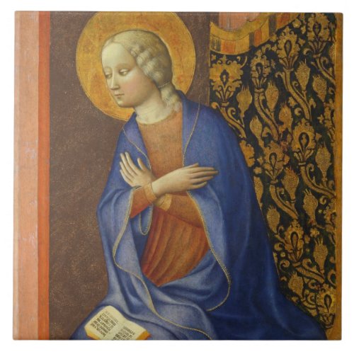 The Virgin Annunciate c 1430 tempera on panel Ceramic Tile