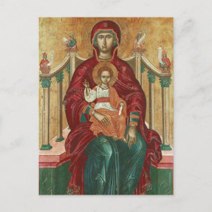 The Virgin Brephokratousa Enthroned by Tzanes Postcard