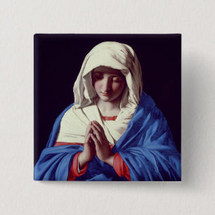 The Virgin in Prayer, 1640-50 (oil on canvas) Button