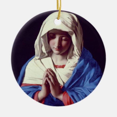 The Virgin in Prayer 1640_50 oil on canvas Ceramic Ornament