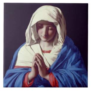 The Virgin in Prayer, 1640-50 (oil on canvas) Ceramic Tile