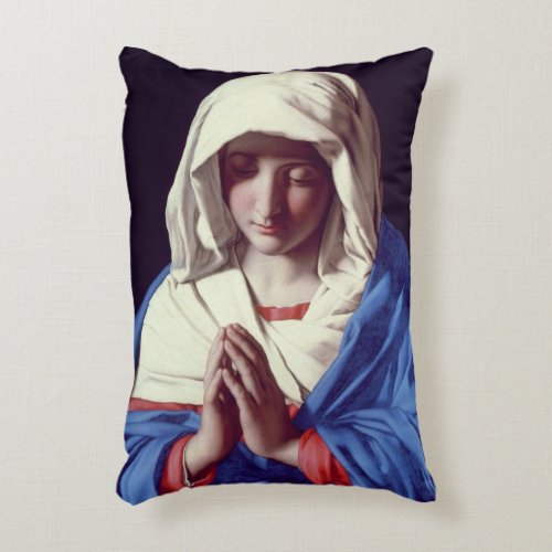 The Virgin in Prayer 1640_50 oil on canvas Decorative Pillow