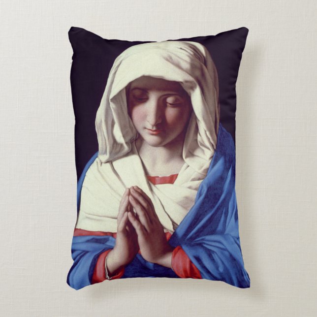 The Virgin in Prayer, 1640-50 (oil on canvas) Decorative Pillow (Front(Vertical))