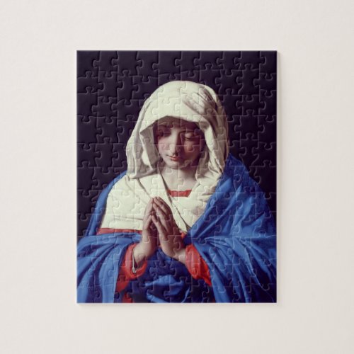 The Virgin in Prayer 1640_50 oil on canvas Jigsaw Puzzle