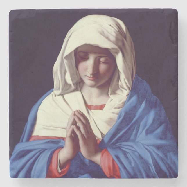 The Virgin in Prayer, 1640-50 (oil on canvas) Stone Coaster (Front)