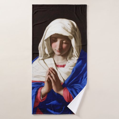The Virgin in Prayer Sassoferrato Bath Towel