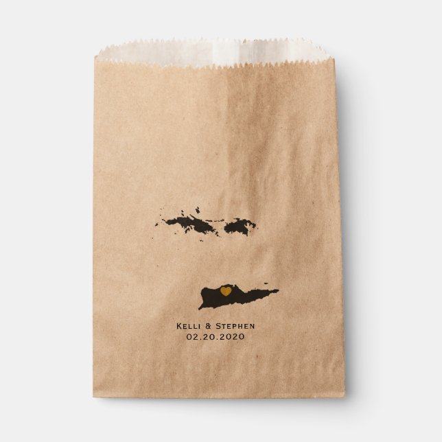 The Virgin Islands Wedding Favor Bags, Treat Bags (Front)