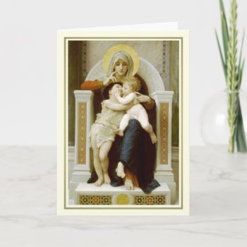 The Virgin  Jesus & Saint John Baptist Holiday Card by Vintagearian at Zazzle
