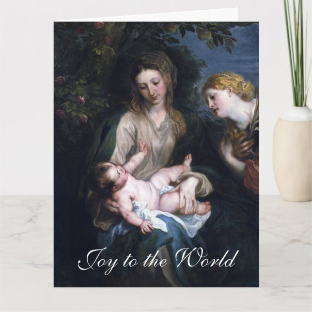 The Virgin Mary and Baby Jesus Christmas Greetings Card (Front)