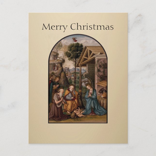 The Virgin Mary and Baby Jesus Christmas Greetings Postcard (Front)