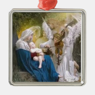 The Virgin Mary and Baby Jesus  Metal Ornament