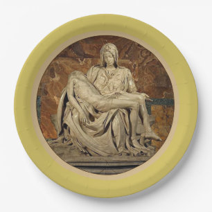 The Virgin Mary and Christ Pietà by Michelangelo Paper Plates