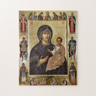 The Virgin Mary and Saints Orthodox Christian Icon Jigsaw Puzzle