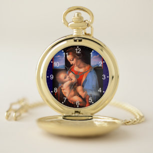 The Virgin Mary Breastfeeding The Christ Child-324 Pocket Watch