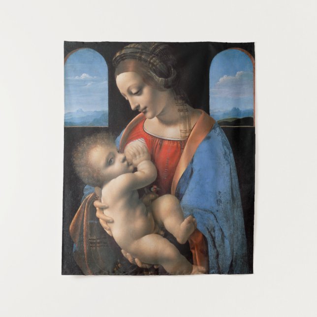 The Virgin Mary Breastfeeding The Christ Child-324 Tapestry (Front)
