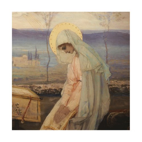 The Virgin Mary by Mikhail Nesterov Wood Wall Art