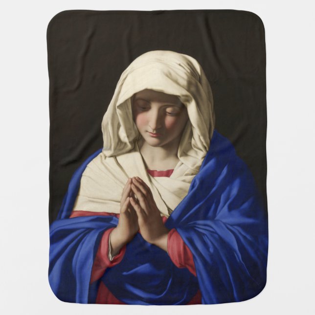 The Virgin Mary in Prayer Baby Blanket (Front)