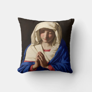 The Virgin Mary in Prayer Throw Pillow