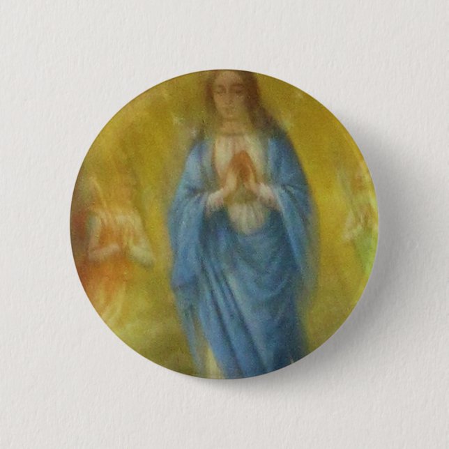 The Virgin Mary -   Medieval Period Pinback Button (Front)