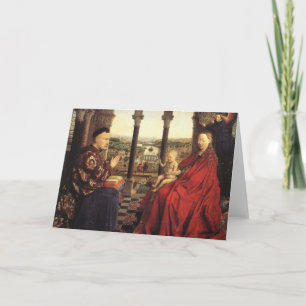 The Virgin of Chancellor Rolin by Jan van Eyck Holiday Card