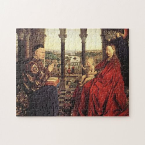 The Virgin of Chancellor Rolin by Jan van Eyck Jigsaw Puzzle