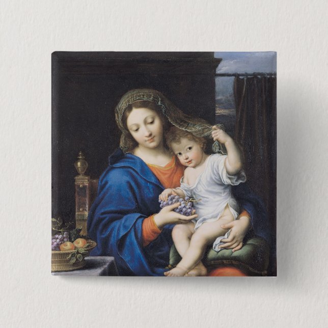 The Virgin of the Grapes, 1640-50 Pinback Button (Front)