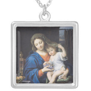 The Virgin of the Grapes, 1640-50 Silver Plated Necklace