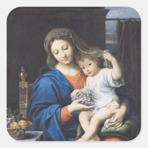 The Virgin of the Grapes 1640_50 Square Sticker