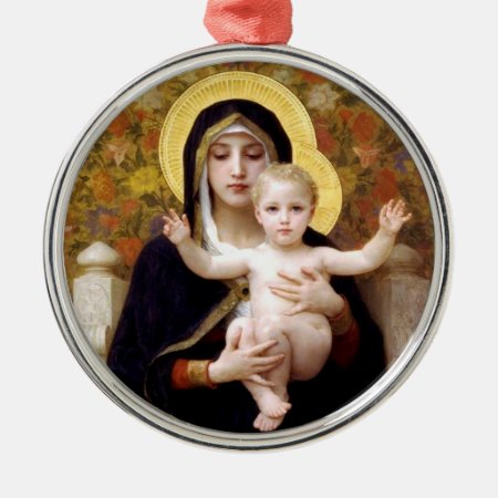 The Virgin Of The Lilies Christmas Ornament