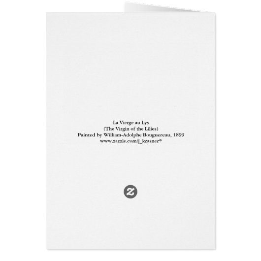 The Virgin of the Lilies (La Vierge au Lys) (Back)