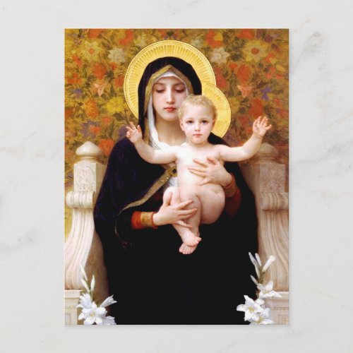 The Virgin of the Lilies  La Vierge au Lys Postcard
