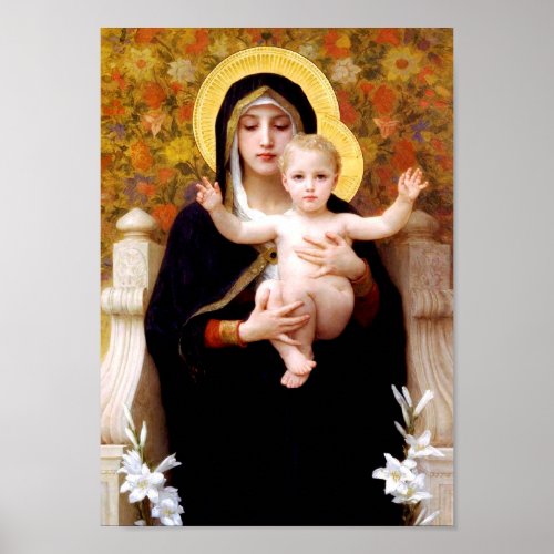 The Virgin of the Lilies  La Vierge au Lys Poster