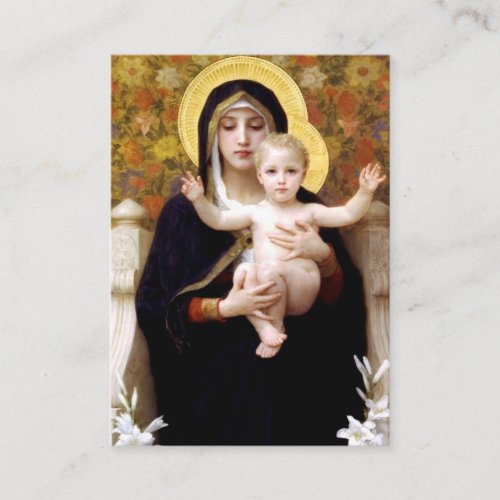 The Virgin of the Lilies Prayer  Hail Holy Queen Business Card