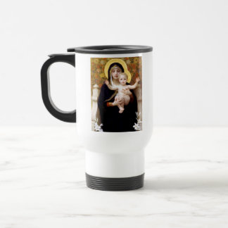 The Virgin of the Lillies Travel Mug w/Prayer