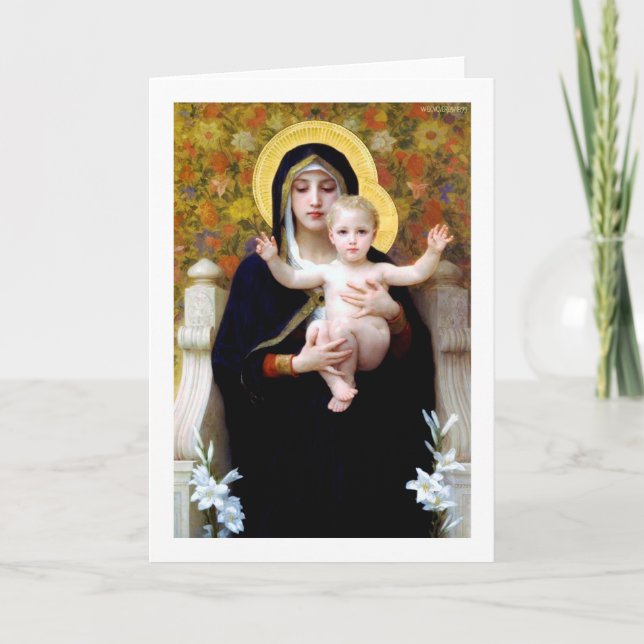 The Virgin of the Lily, Bouguereau Card (Front)
