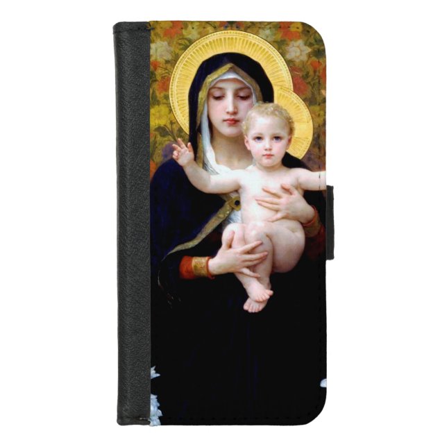 The Virgin of the Lily, Bouguereau iPhone Wallet Case (Front)