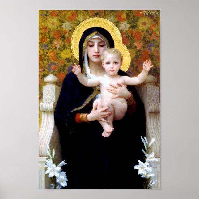 The Virgin of the Lily, Bouguereau Poster (Front)
