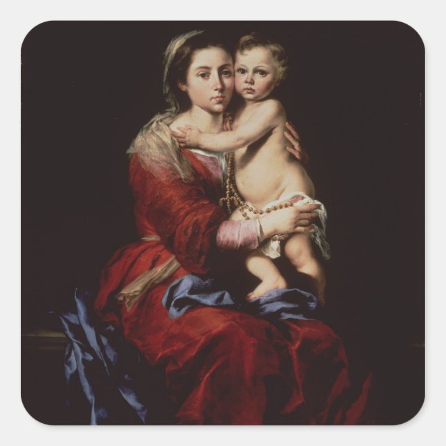 The Virgin of the Rosary, c.1650 Square Sticker (Front)