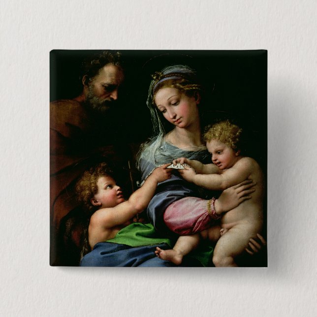 The Virgin of the Rose, c.1518 Pinback Button (Front)