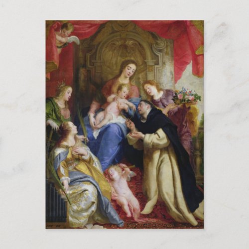 The Virgin Offering the Rosary Postcard