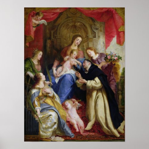 The Virgin Offering the Rosary Poster