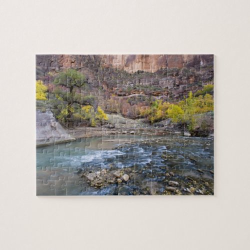 The Virgin River in autumn in Zion National Park Jigsaw Puzzle