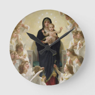 The Virgin with Angels, 1900 (oil on canvas) Round Clock