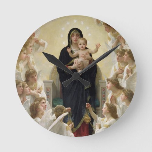 The Virgin with Angels 1900 oil on canvas Round Clock